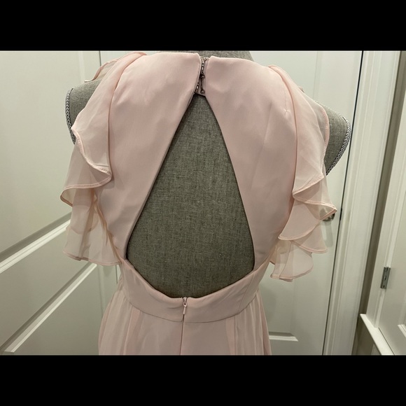 DESSY BRIDAL COLLECTION Chiffon, Lined,Blush Pink Bridesmaids Dress Size 4R - Picture 3 of 5